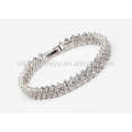 Fashion ladies silver crystal bracelet,platinum chain bracelets for women